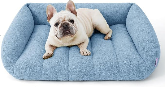 Lesure Orthopedic Dog Bed Sofa for Medium Dogs Foam(28" x 23" x 10", Blue)