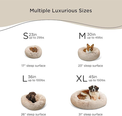 Best Friends by Sheri The Original Calming Donut Cat and Dog Bed in Shag Fur Dark Brown 30"