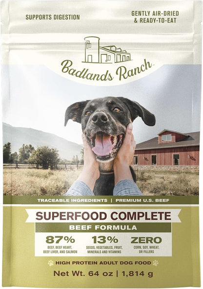 by Katherine Heigl- Superfood Complete, Air-Dried Adult Dog Food - High Protein, Zero Fillers, Superfood Nutrition (64 oz., Premium Beef)