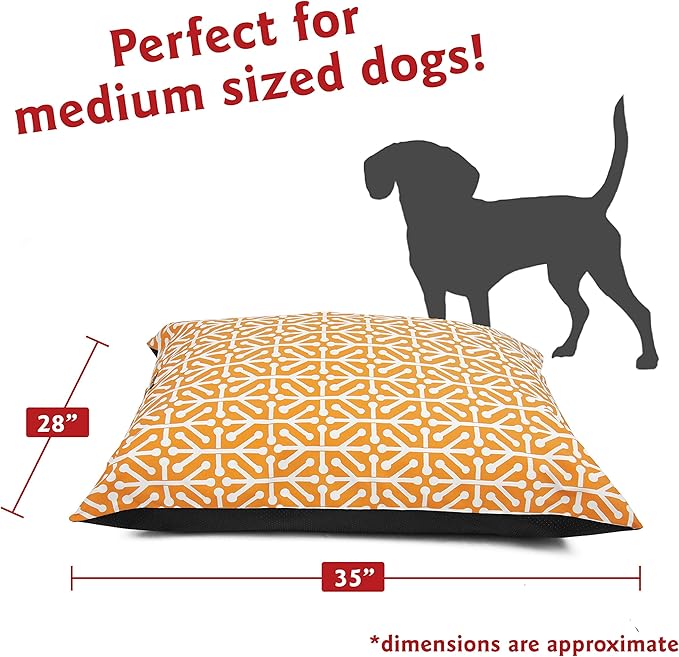 Majestic Pet Rectangle Medium Dog Bed Washable – Non Slip Comfy Pet Bed – Dog Crate Bed Super Value Pillow Dog Bed – Dog Kennel Bed for Sleeping 35 x 28 Inch
