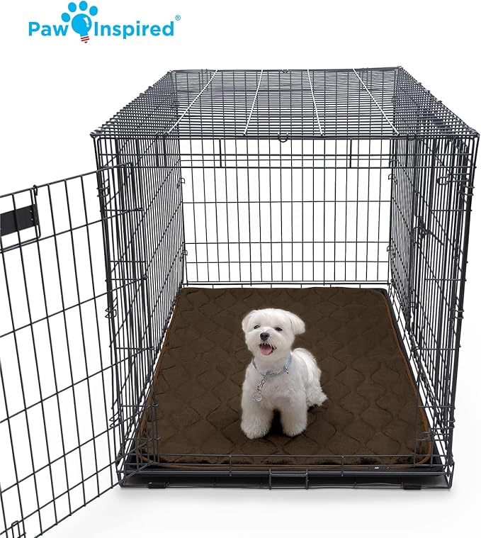 Paw Inspired Washable Padded Crate Mats for Dogs 47” x 29” Pad, 48-inch Kennels