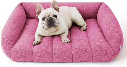 Lesure Orthopedic Dog Bed Sofa for Medium Dogs Foam(28" x 23" x 10", Pink)