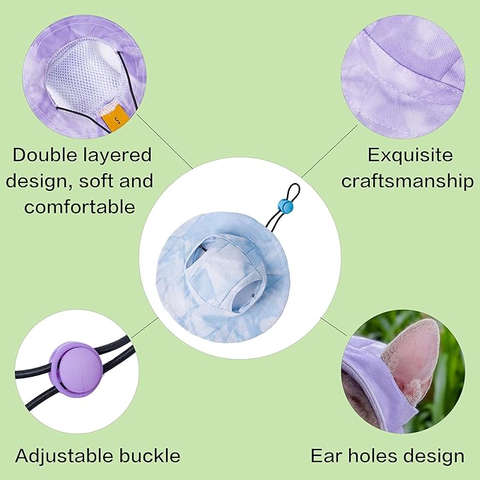 Pet hat with Ear Holes Sunscreen Baseball Cap Suitable for Small and Medium-Sized Dogs Outdoor Climbing hat in Summer Pet Products (Small