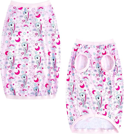 Dog Pink Sleeveless T Shirt Unicorn Rainbow Prints Dog Vest Shirt Soft Stretchy Summer Clothes for Large Dog Boys Girls Shirt (Large,Unicorn)