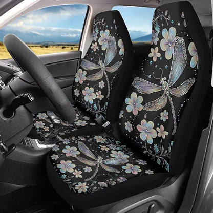 Dragonfly Flower Car Seat Covers Washable Seat Protector for Women Men Air Mesh Cloth Automotive Vehicle Seat Covers Car Accessories for Cars Interior for Cars