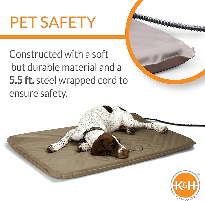 K&H Pet Products Lectro-Soft Outdoor Heated Dog and Cat Bed 25 X 36 Inches