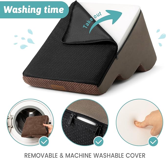 Dog Stairs for Medium Bed 20" H 15.7x28.3x19.7in, Brown, 4 Tiers