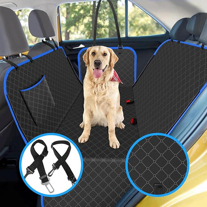 Dog Car Seat Cover for Back Seat Dog Seat Cover with Storage Pocket Dog Hammock Protects Against Dirt Dog Seat Covers for Cars Scratch Prevention Fits for SUVs and Trucks 60"x 64"