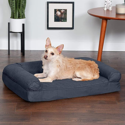 Furhaven Orthopedic Dog Bed for Medium/Small Dogs w/ Removable Bolsters & Washable Cover 35 lbs