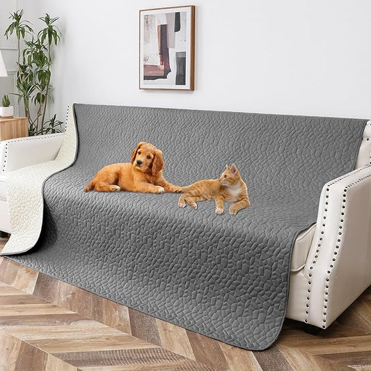 Waterproof Dog Blanket, Washable Anti-Slip Pet Couch Covers for Sofa,Pet Hair Resistant Blankets Bed Chair Furniture Couch Protector for Dogs-68x82,Darkgrey