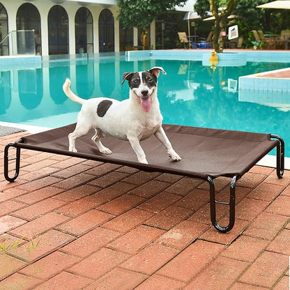 pettycare Elevated Outdoor Dog Bed 35 lbs,Brown