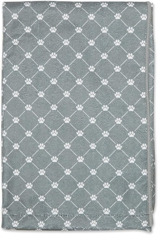 Bone Dry Pet Grooming Towel Collection Absorbent Microfiber X-Large 41x23.5", Trellis