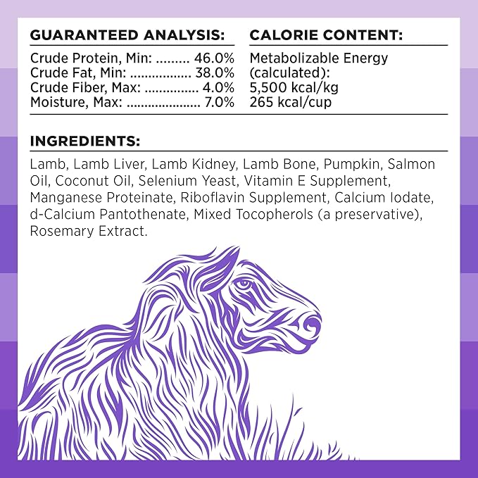 BIXBI Rawbble Freeze Dried Dog Food, Lamb Recipe, 12 oz - 97% Meat and Organs, No Fillers - Pantry-Friendly Raw Dog Food for Meal, Treat or Food Topper - USA Made in Small Batches