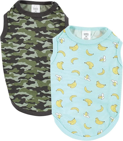 Luvable Friends Dog Pet Dog and Cats Cotton T-Shirts 2pk