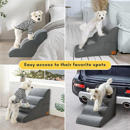 Dog Stairs Steps for High Bed JYpawsiepal Dog Stairs for Small Dog 5 Step