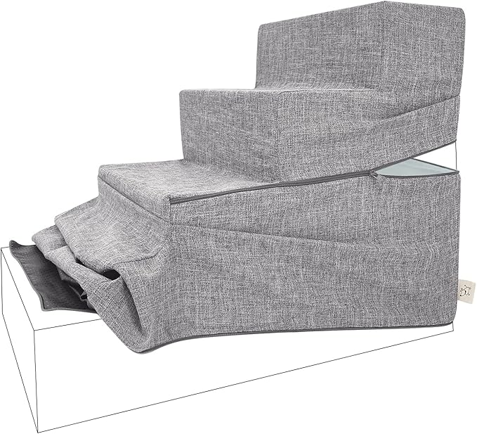Best Pet Supplies Foldable Pet Stairs Cover for Foam Dog Ramps 4-Step