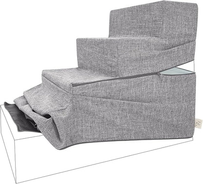 Best Pet Supplies Foldable Pet Stairs Cover for Foam Dog Ramps 4-Step
