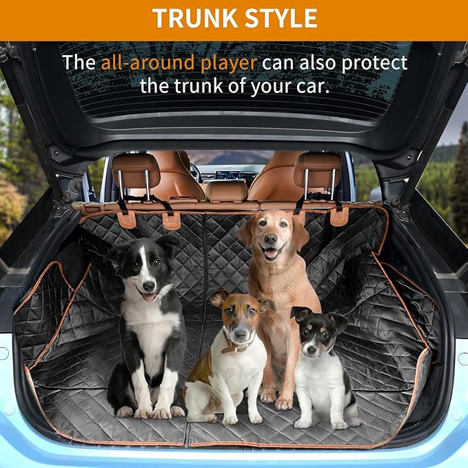 IVY&LANE Dog Car Seat Cover for Back Seat 2-in-1 Waterproof
