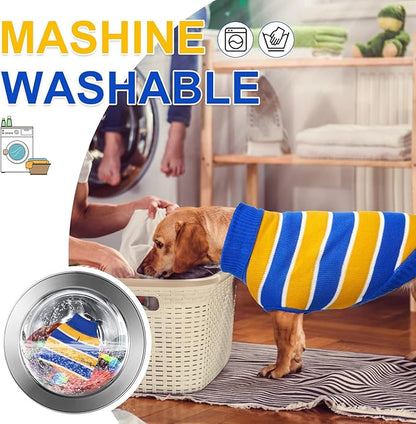 BEAUTYZOO Small Dog Sweater- Striped Pet Sweaters for Spring Summer Dog Clothes, Turtleneck Pullover Knitwear for Small Medium Large Dogs, Warm Coat Easter Outfit for Chihuahua Puppy Cat Boys Girls
