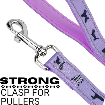 EcoBark Dog Leash - Soft & Reflective Comfort Training Leashes with Padded Handle - Strong Durable Heavy Duty - Training and Pulling for Small, Medium or Large Dogs (Lavender)