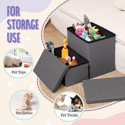 downluxe Dog Stairs for Small Dogs (2-Step Pet