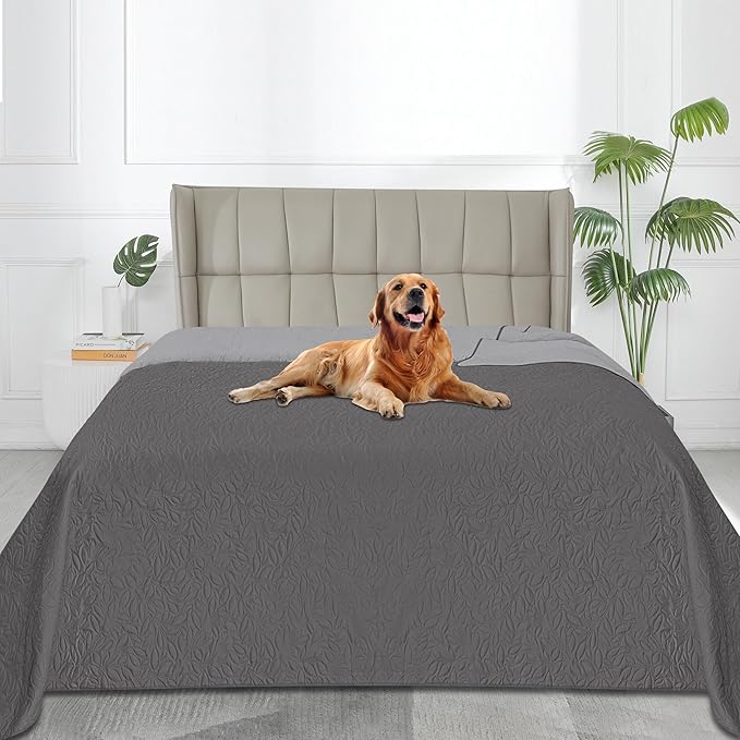 Easy-Going Waterproof Dog Bed Cover Reversible Leak Proof Pet Blanket Replacement Mat for Furniture Washable Couch Cover Sofa Cover for Dogs Cat(82x102 Inch