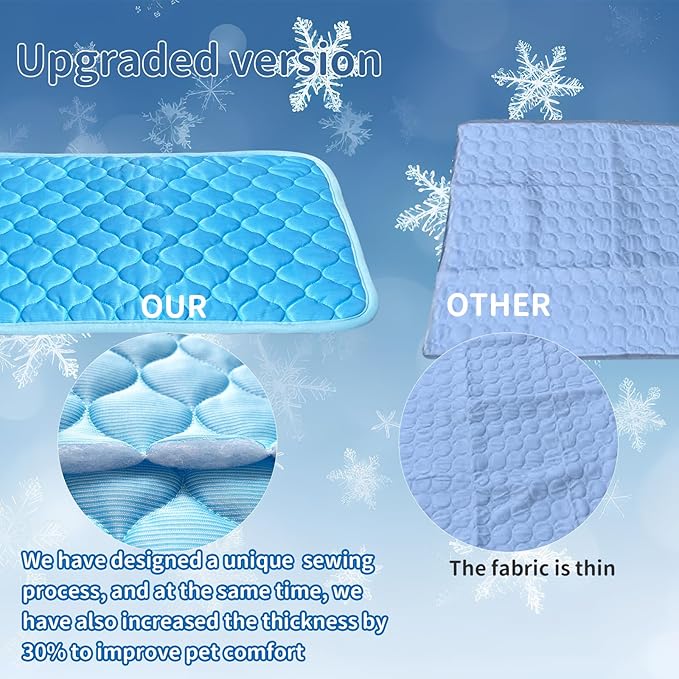 NAMOTEK Washable Dog Cooling Mat Ice Silk Cooling 27" Lx19 x0.48 Th