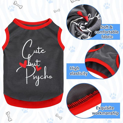 Saintrygo 8 Pieces Dog Shirts Pet Printed Clothes with Funny Letters Summer Pet T Shirts Cool Puppy Shirts Breathable Dog Outfit Soft Dog Sweatshirt for Pet Dogs Cats (Delicate Pattern