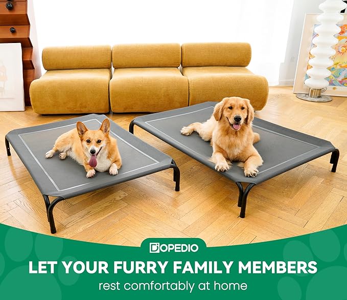 Elevated Dog Bed Raised Outdoor Dog Cot for Medium Dogs 35.4 Inches