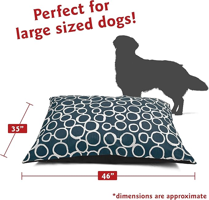 Majestic Pet Rectangle Large Dog Bed Washable – Non Slip Comfy Pet Bed – Dog Crate Bed Super Value Pillow Dog Bed – Dog Kennel Bed for Sleeping 46 x 35 Inch