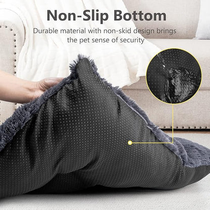 JOEJOY Large Dog Bed Crate Pad 40" x 27", Grey