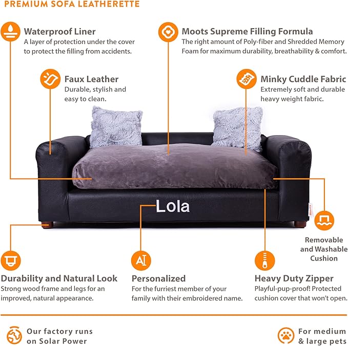 Moots Premium Leatherette Sofa Pet Bed