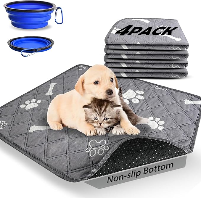 Washable Pee Pads for Dogs 4-Pack,18"x24" Super