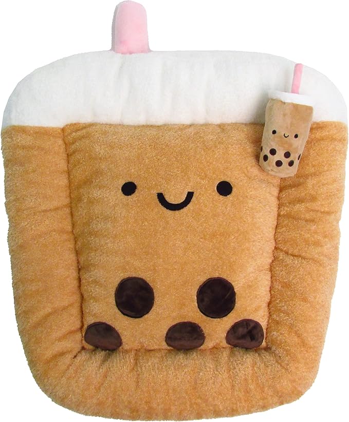 TONBO Soft Plush Small Cute and Cozy Food Dog Cat Bed, Washer and Dryer Friendly (Boba)