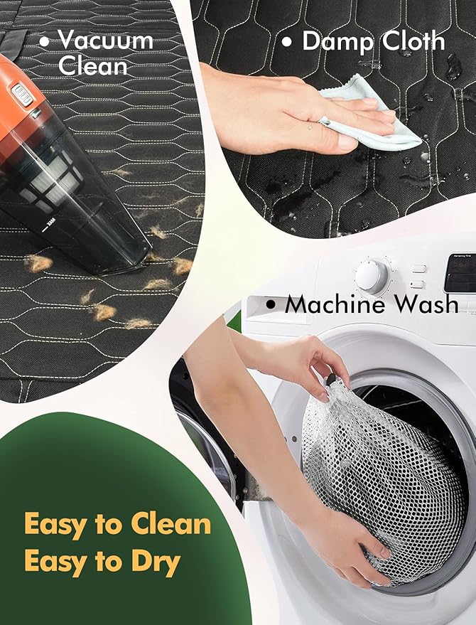 Dog Car Seat Cover for Back Seat 4 in 1 Waterproof Trucks-53'x59, Black