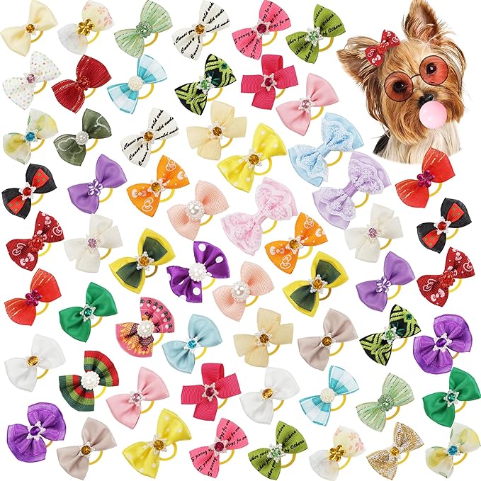 Yxiang 60PCS Small Dog Bows