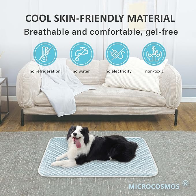 MICROCOSMOS Pet Cooling Mat & Sleeping Pad- Breathable Bubble Surface