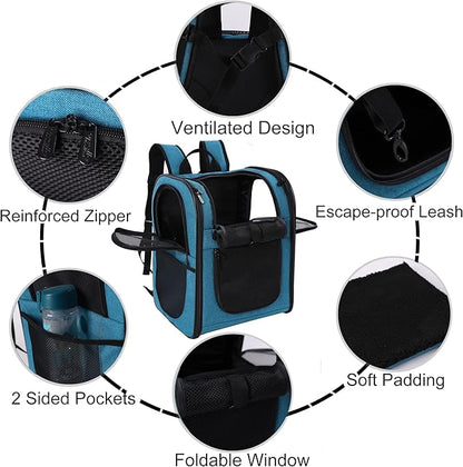 Apollo Walker Pet Carrier Backpack for Large/Small Cats and Dogs, Puppies, Safety Features and Cushion Back Support | for Travel, Hiking, Outdoor Use (Teal)