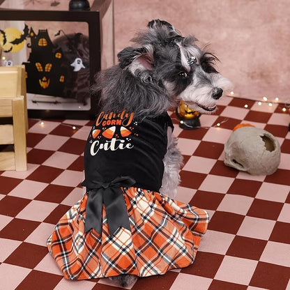 CuteBone Halloween Dog Dresses Velvet Holiday Small Dogs CVA45L-D