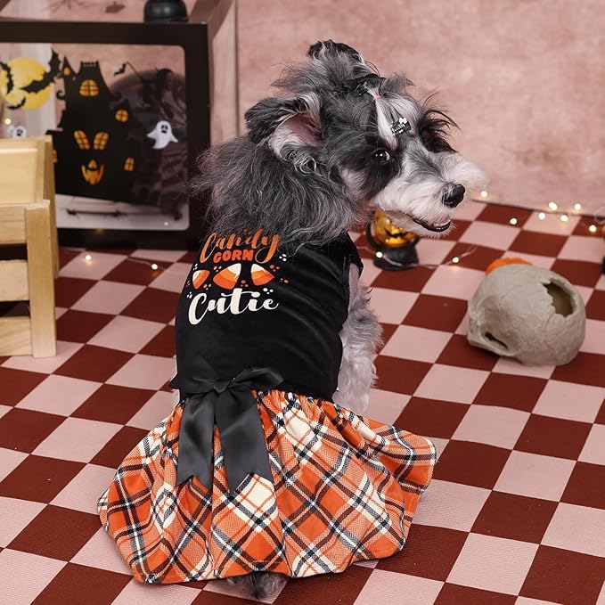 CuteBone Halloween Dog Dresses Velvet Holiday Small Dogs CVA45M-D