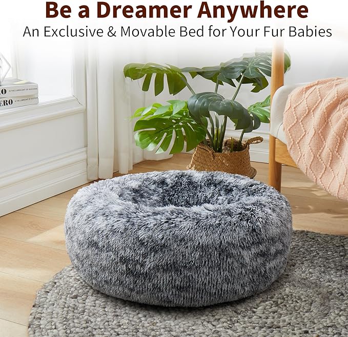Calming Dog Bed for Large Cats and Dogs 23.5'')