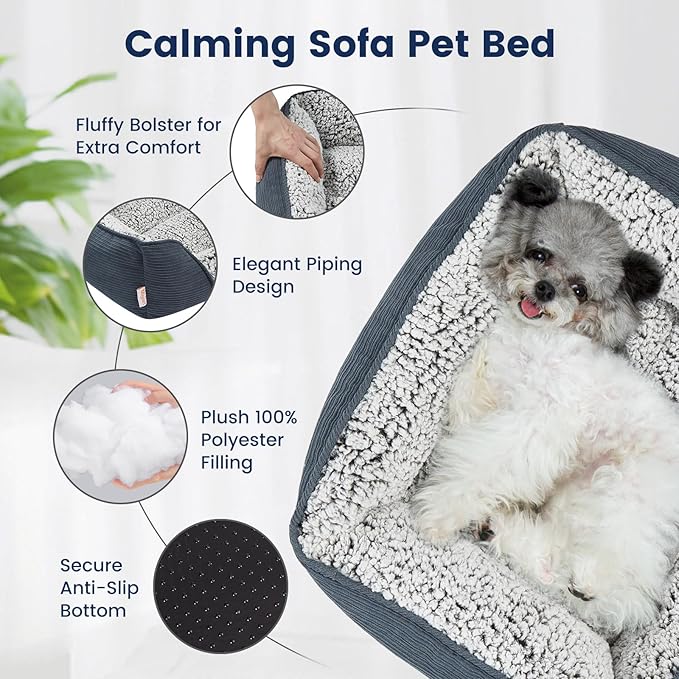 Miguel Washable Dog Bed with Removable Cushion for Medium Small Dogs 25 Inch