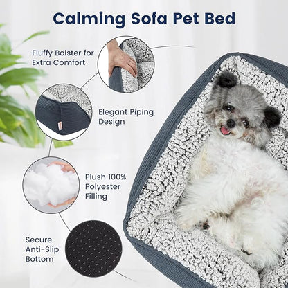 Miguel Washable Dog Bed with Removable Cushion for Medium Small Dogs 25 Inch