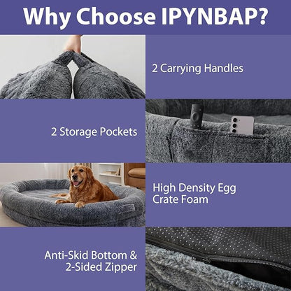 Human Dog Bed for Adult 71" x 46" x 9"