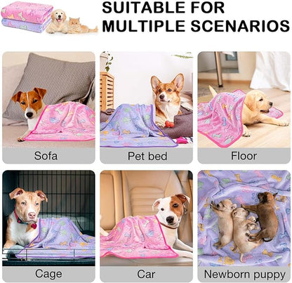 Dono 1 Pack 2 Dog Blankets Soft Fluffy