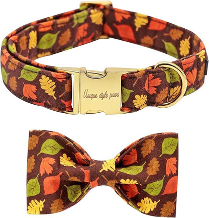 Unique style paws Fall Dog Collar with Bow
