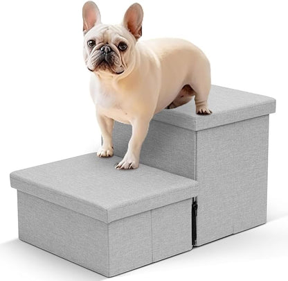 Heeyoo Dog Stairs with Storage 2 Tiers 50 lbs