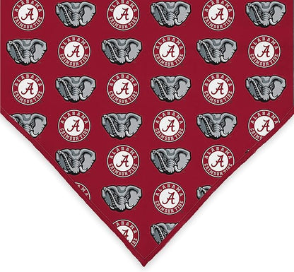 NCAA Officially Licensed Bandana for Dogs and Cats | Fits Pets Great Gift Idea | Easy-to-Tie (Large, Alabama Crimson Tide)