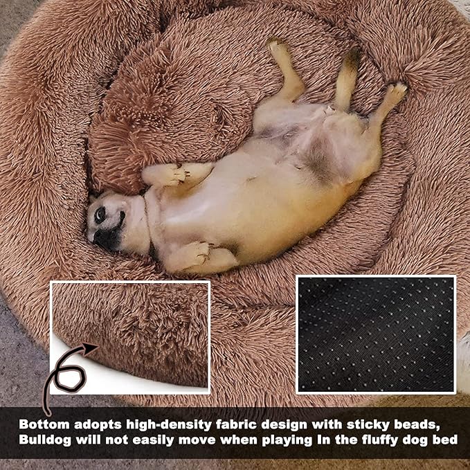 Dog Beds for Medium Dogs Washable Donut French 2 Cats 30 Inches