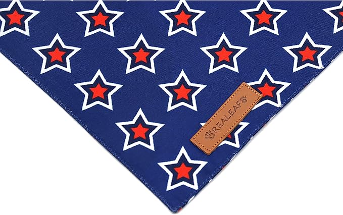 Realeaf American Flag Dog Bandanas 2 Pack 4th of